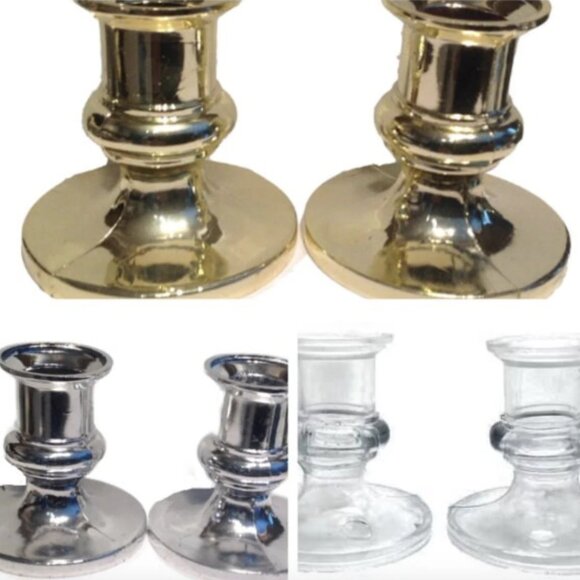 Plastic Acrylic Candle Holders for Taper Candles 12 Count - Picture 1 of 5